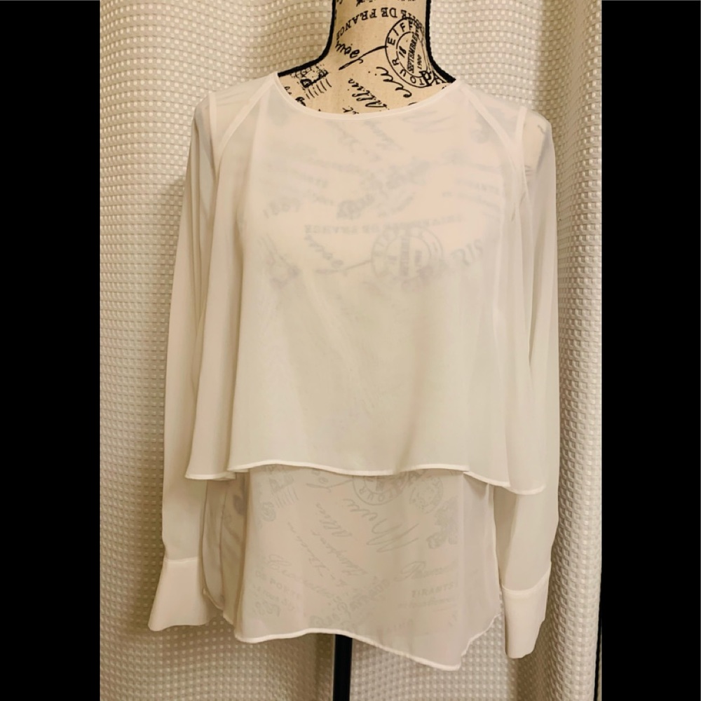 4/25 BELLE & SKY women sheer blouse size Small